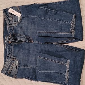 NWT Old Navy distressed hem mid rise Rockstar jeans